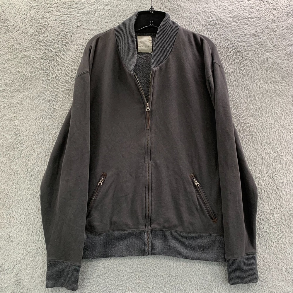 Billy Reid Jacket Sweater Mens Size XL Extra Large Full Zip Gray Cotton Alpaca